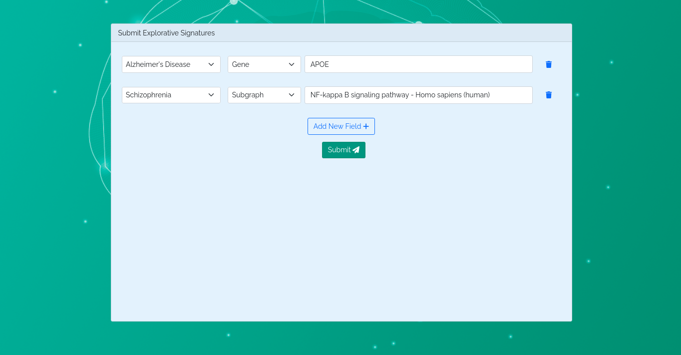 Explorative Analysis search form